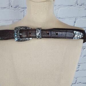 Onyx by Brighton Belt Ace King Queen Jack Buckle Size 40"